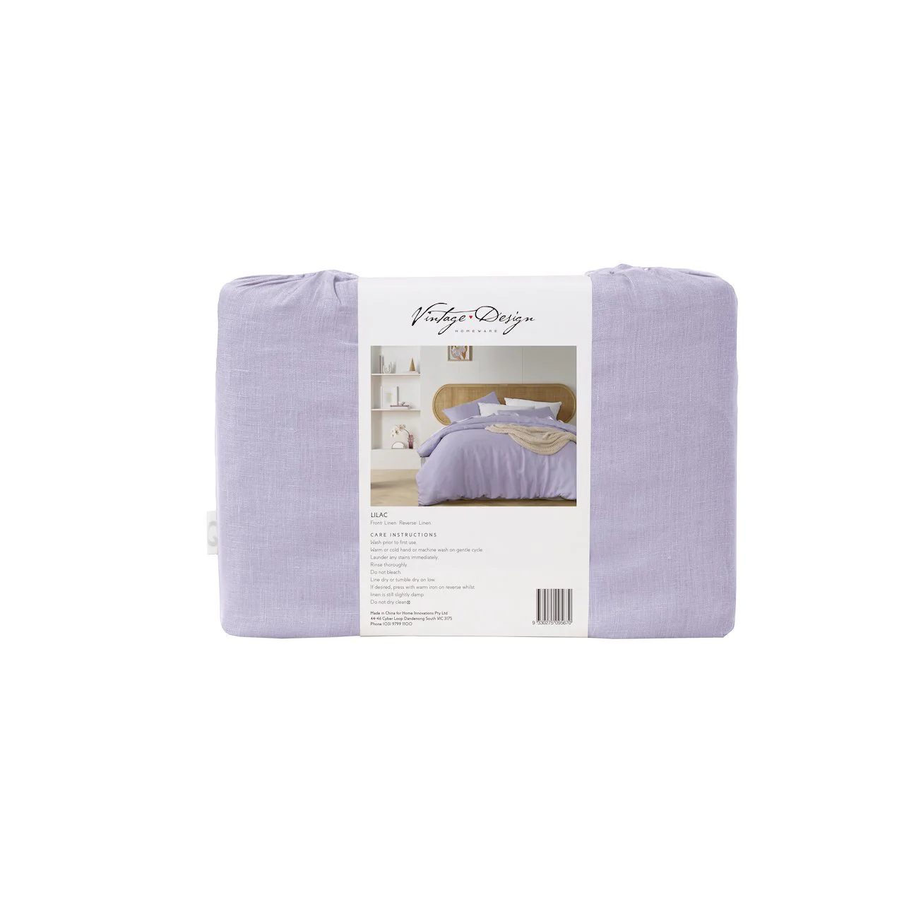 ueen Bed Size Lilac Linen Quilt Cover Set