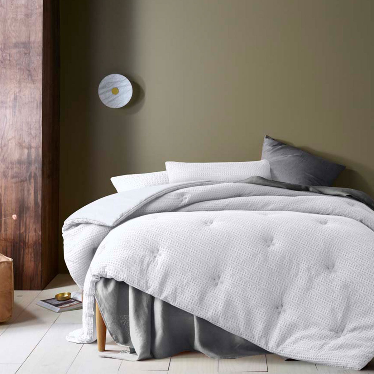 White Waffle | 3 Piece Comforter Set | King