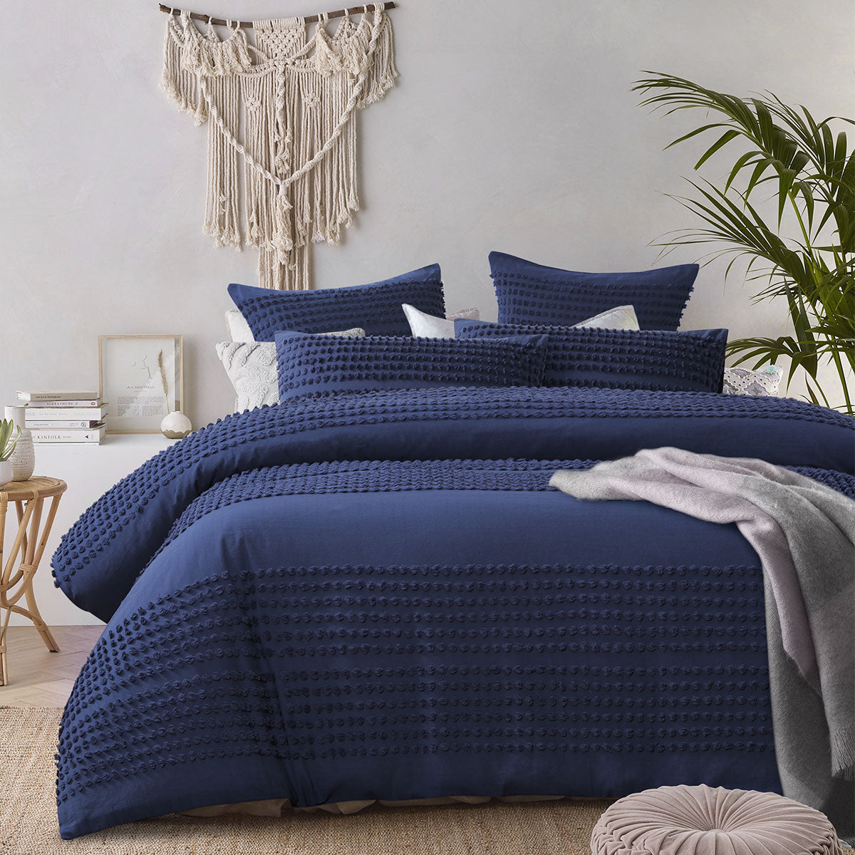 Dark Denim | Betty Quilt Cover Set | King