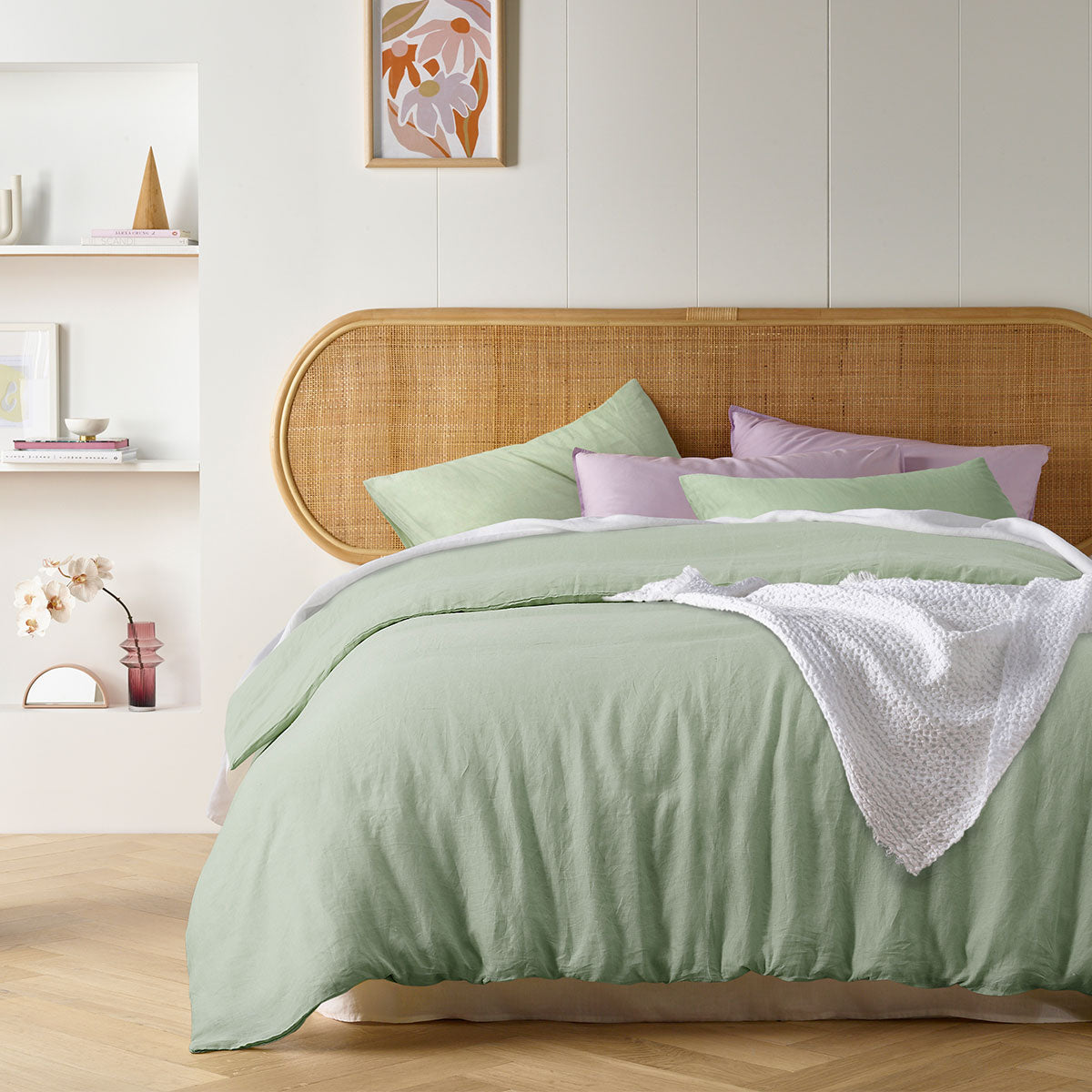 Pistachio French Linen Quilt Cover Set | King
