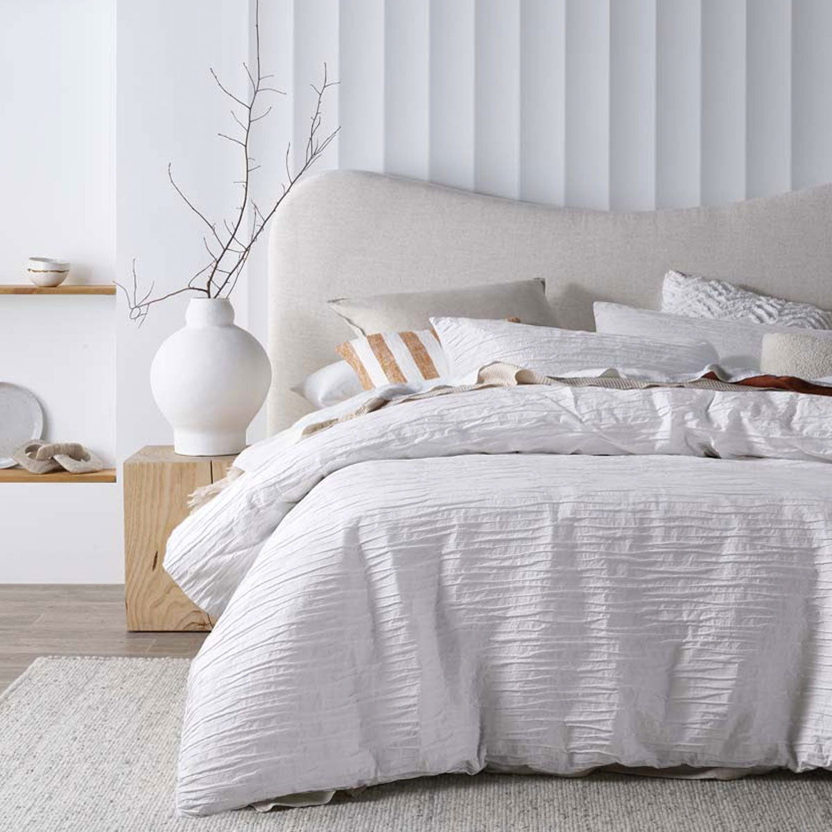 Malvern White Cotton Quilt Cover Set | Single