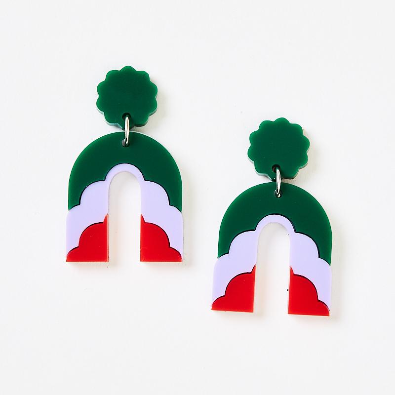 Cloud Earrings - Green | Purple-The Mountain Merchant