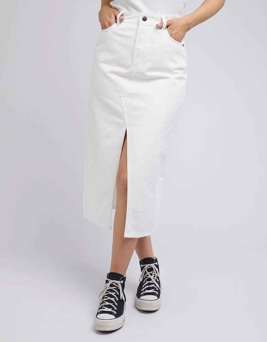 Jessie Midi Skirt - White -The Mountain Merchant -All About Eve