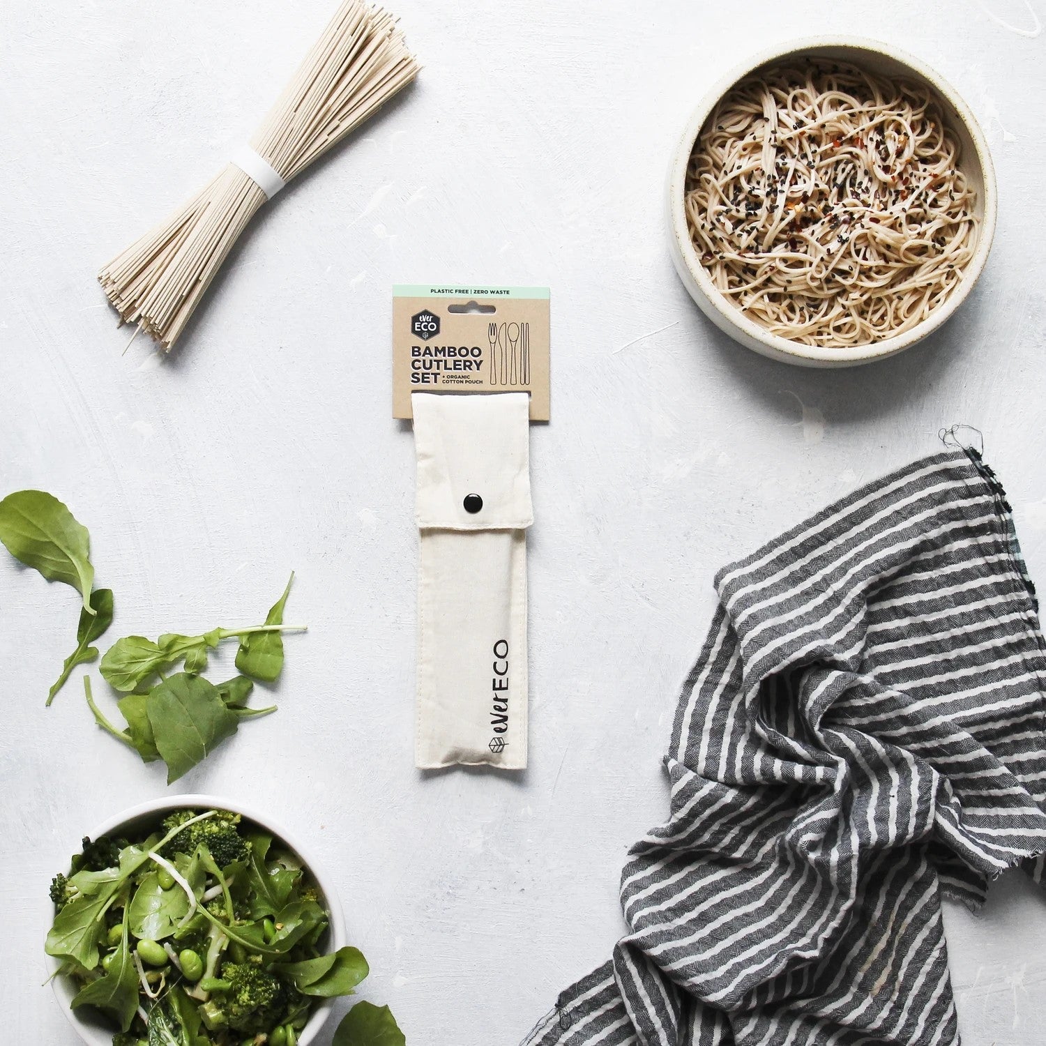 Reusable Bamboo Cutlery Set + Chopsticks -The Mountain Merchant -Ever Eco