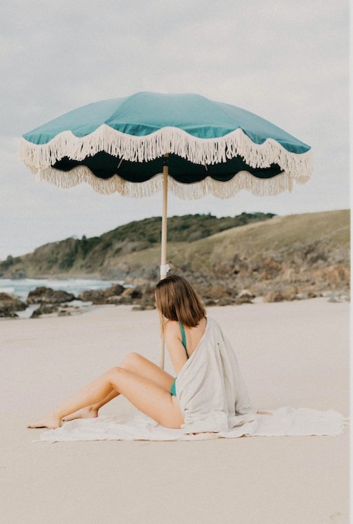 Teal Beach Umbrella -The Mountain Merchant -Salty Shadows