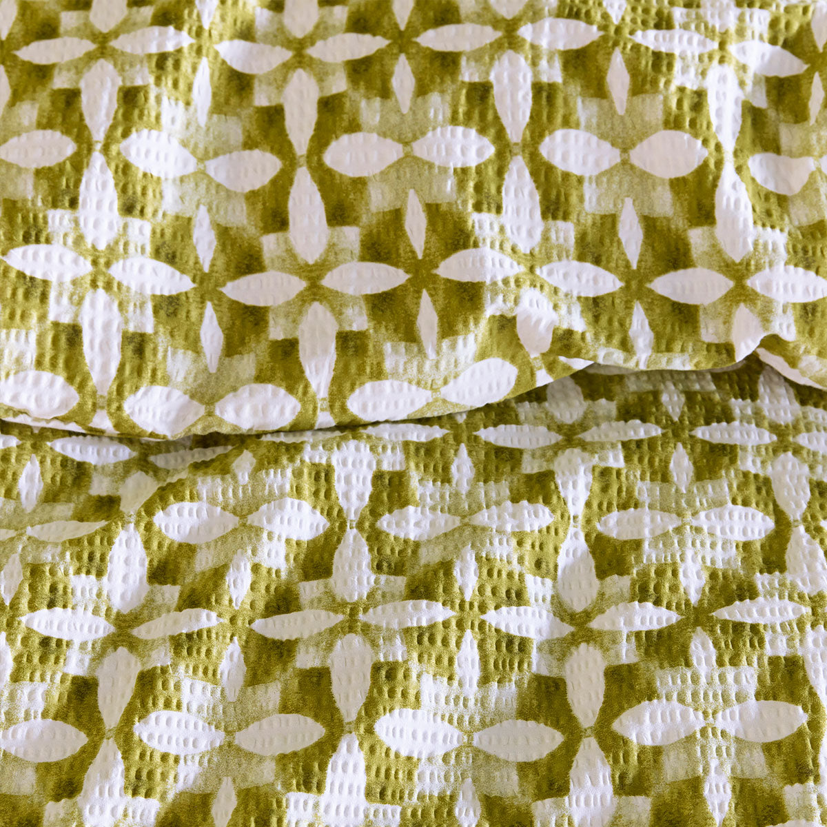 Mae Green Seersucker | Quilt Cover Set | Queen