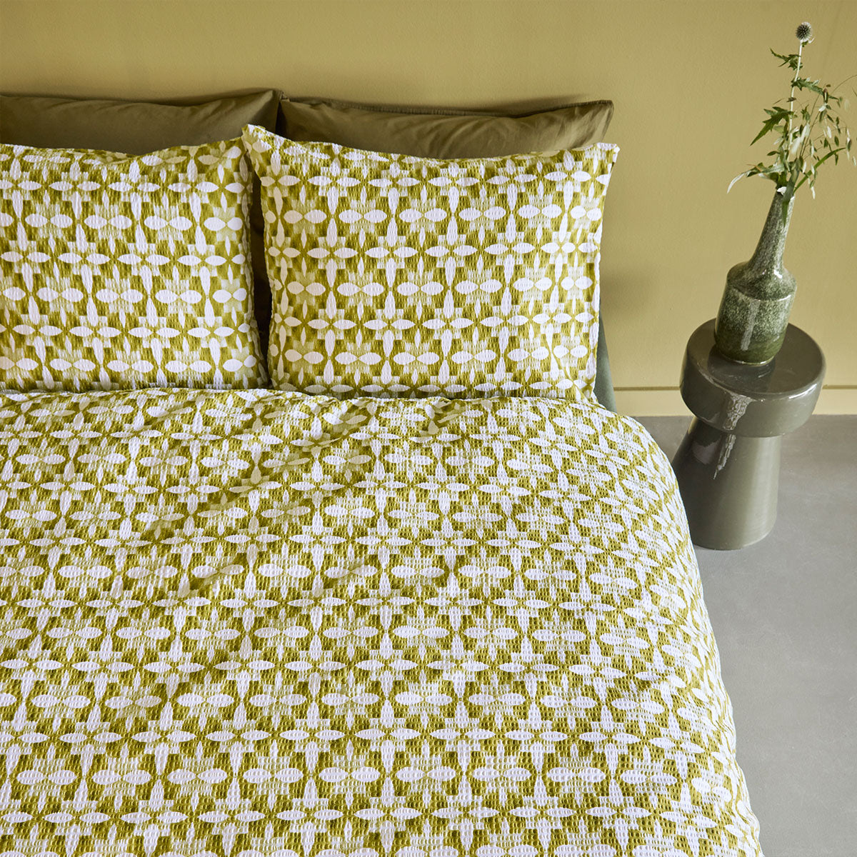Mae Green Seersucker | Quilt Cover Set | Queen
