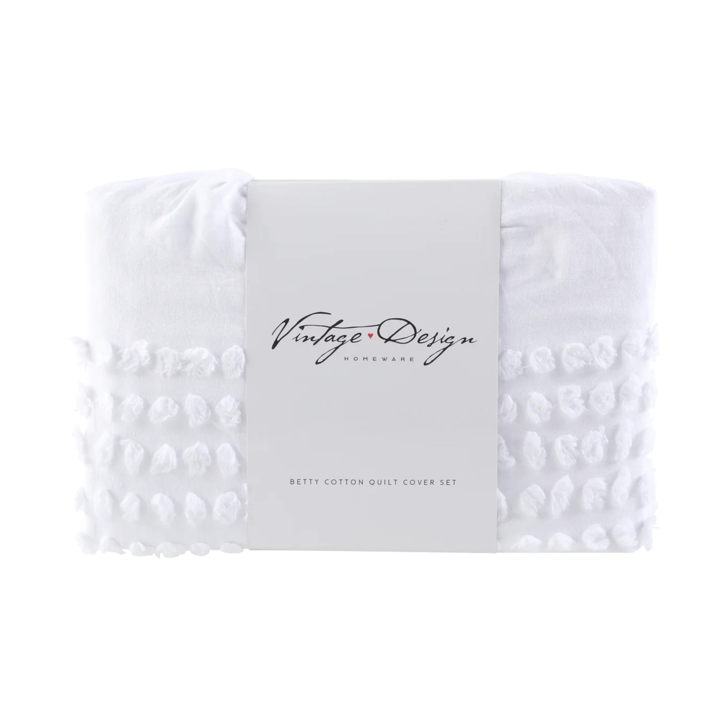 Elegant Front View of Betty White Queen Size Quilt Cover packaging