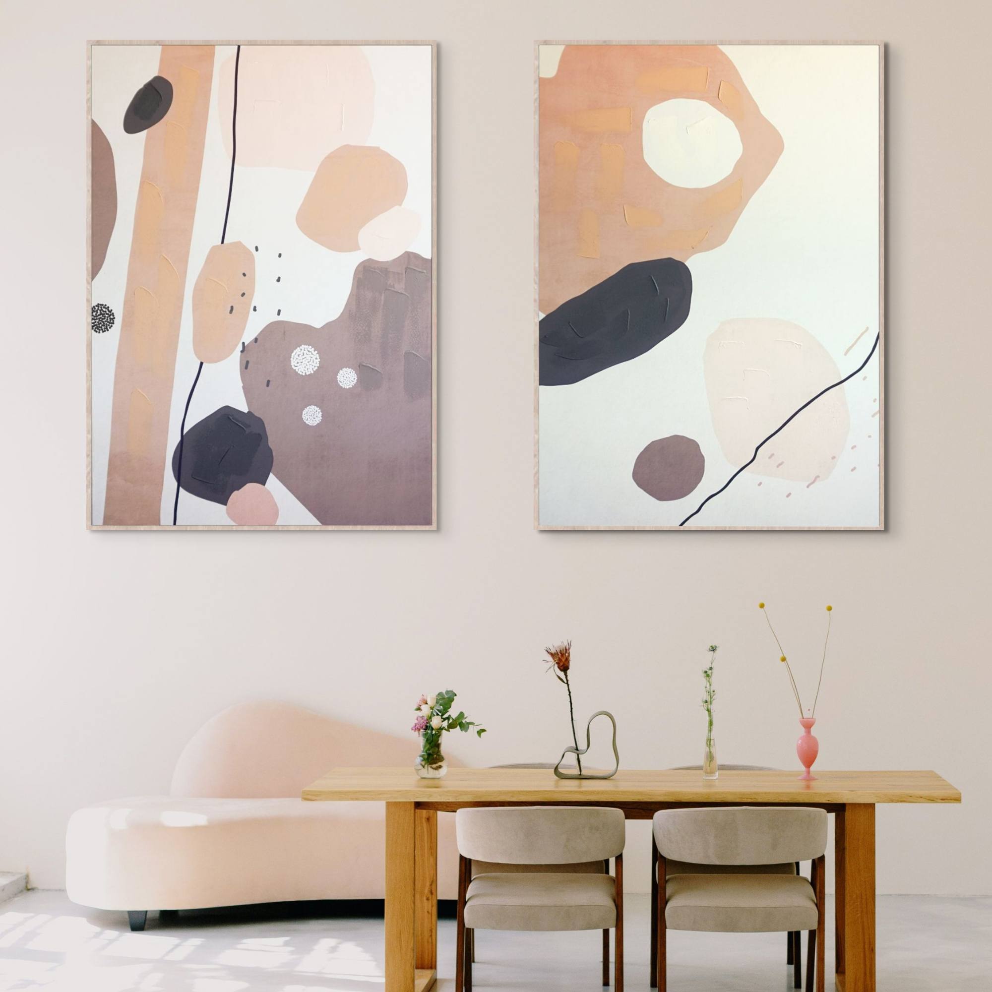 Elegant and serene, Neutral Impressions Part 1 framed canvas artwork, measuring 102 by 142 cm, perfect for modern decor.