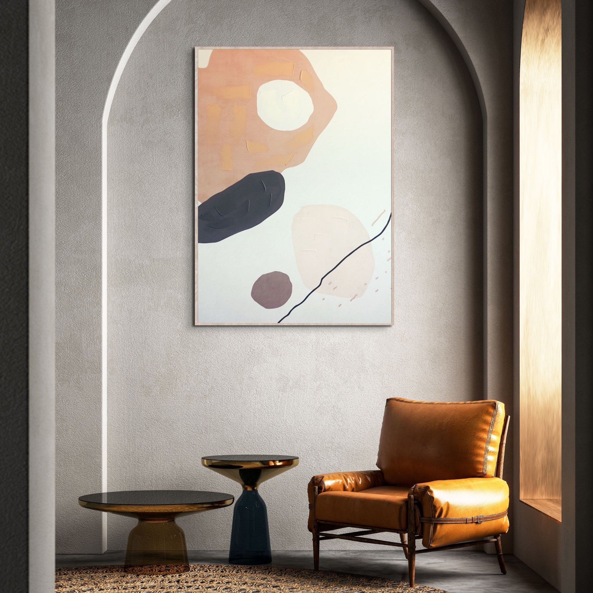 Elegant hand-painted canvas art of Neutral Impressions Part 2 by The Mountain Merchant.