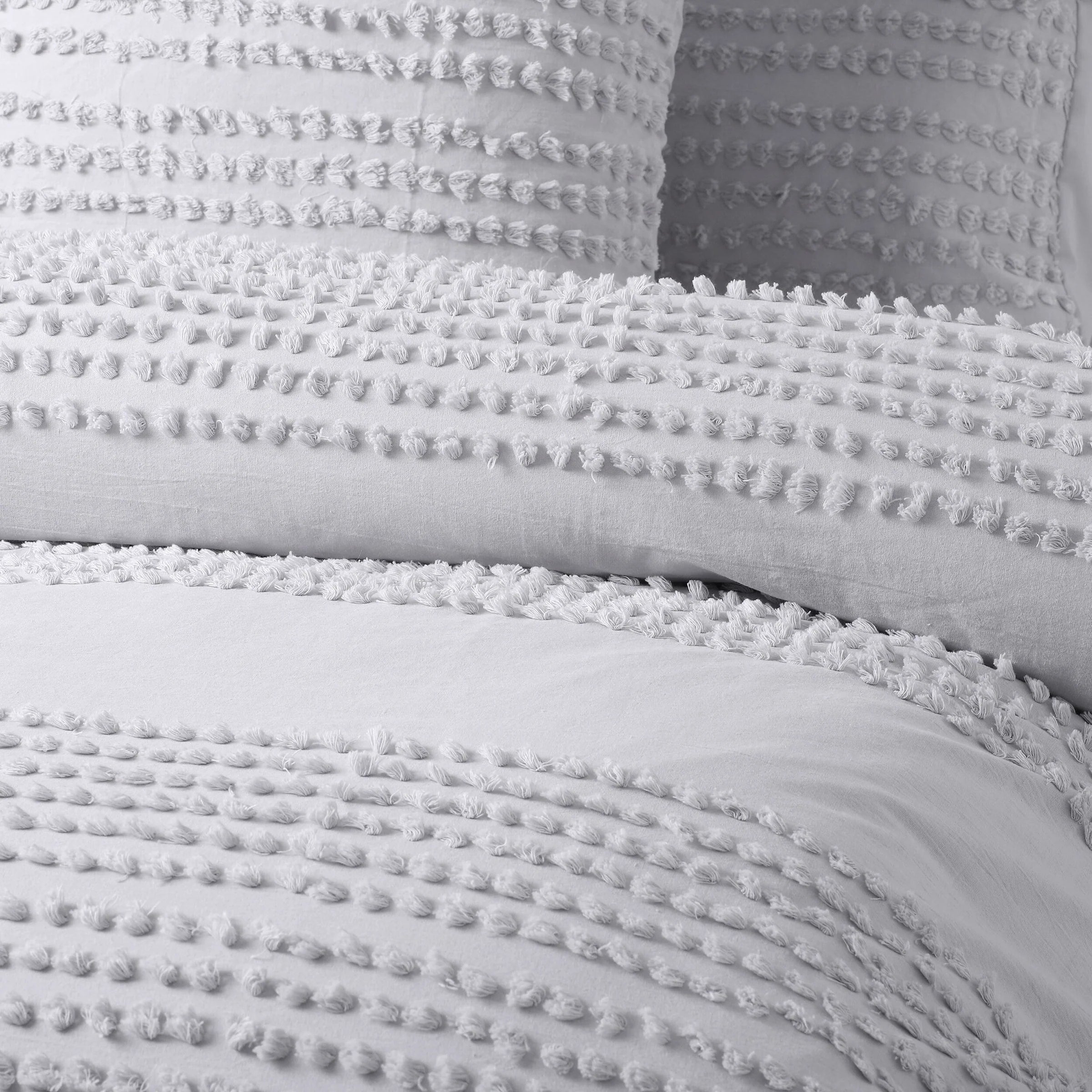 Sleek and Stylish Betty Silver King Quilt Cover, Detail Shot
