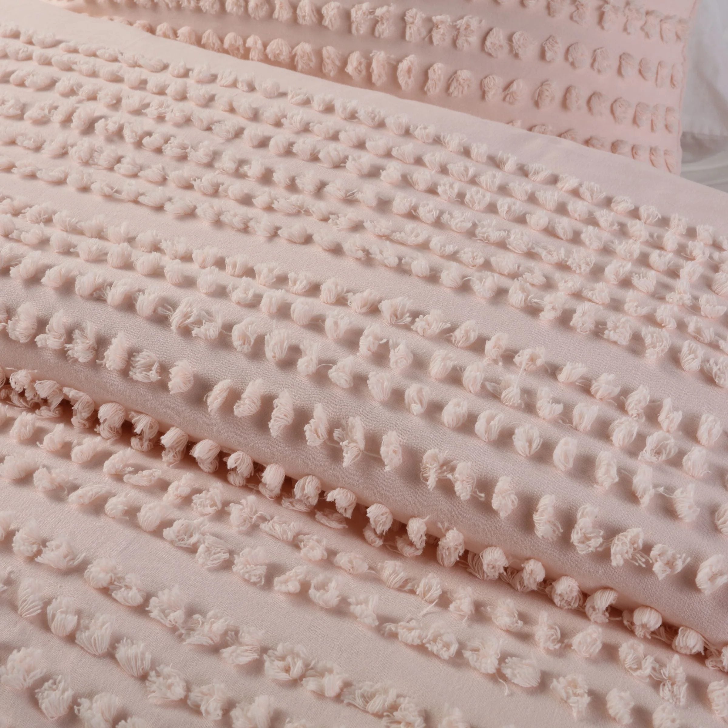 Blush Pink Single Bedding from the Betty Collection, soft and luxurious.