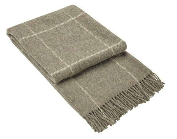 Brighton Throw Blanket - 100% NZ Wool - Beige Stripe
