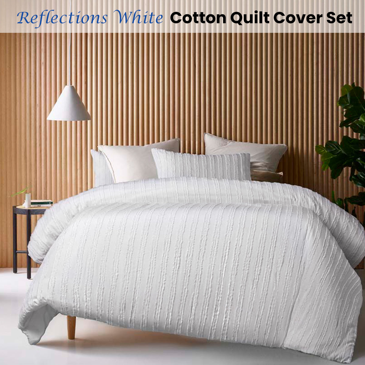 White Cotton Quilt Cover Set | Double