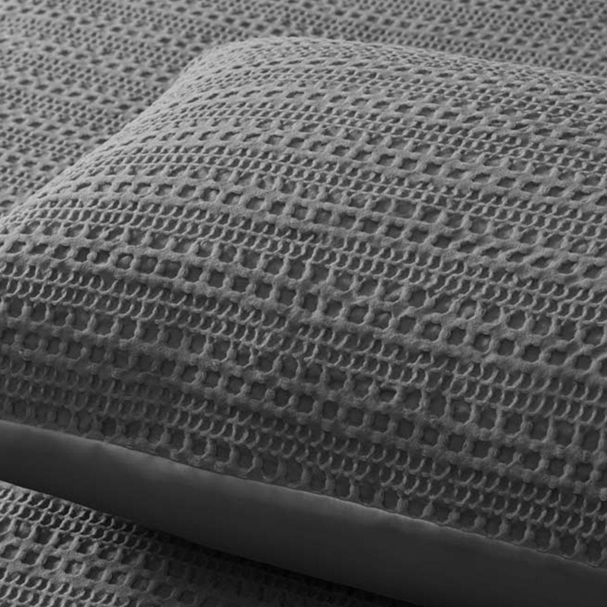 Dark Grey | Waffle Quilt Cover Set | King