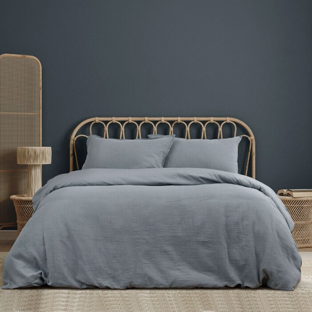 Chateau Grey | Cotton Gauze Quilt Cover Set | Queen