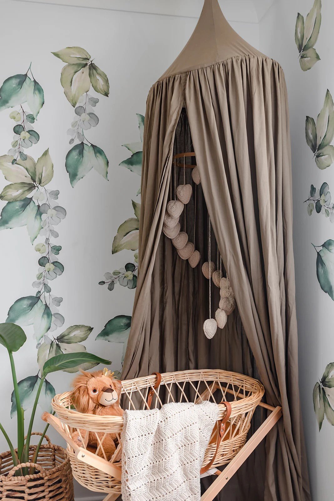 Boho Linen Canopy - Safari Green-The Mountain Merchant