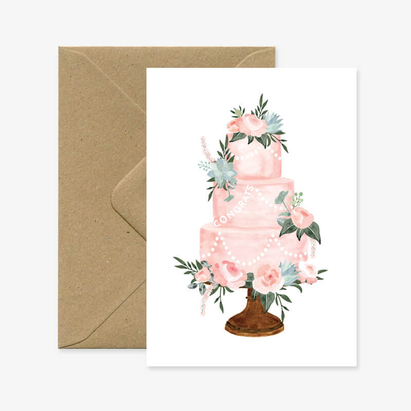 Congratulations Wedding Cake Card