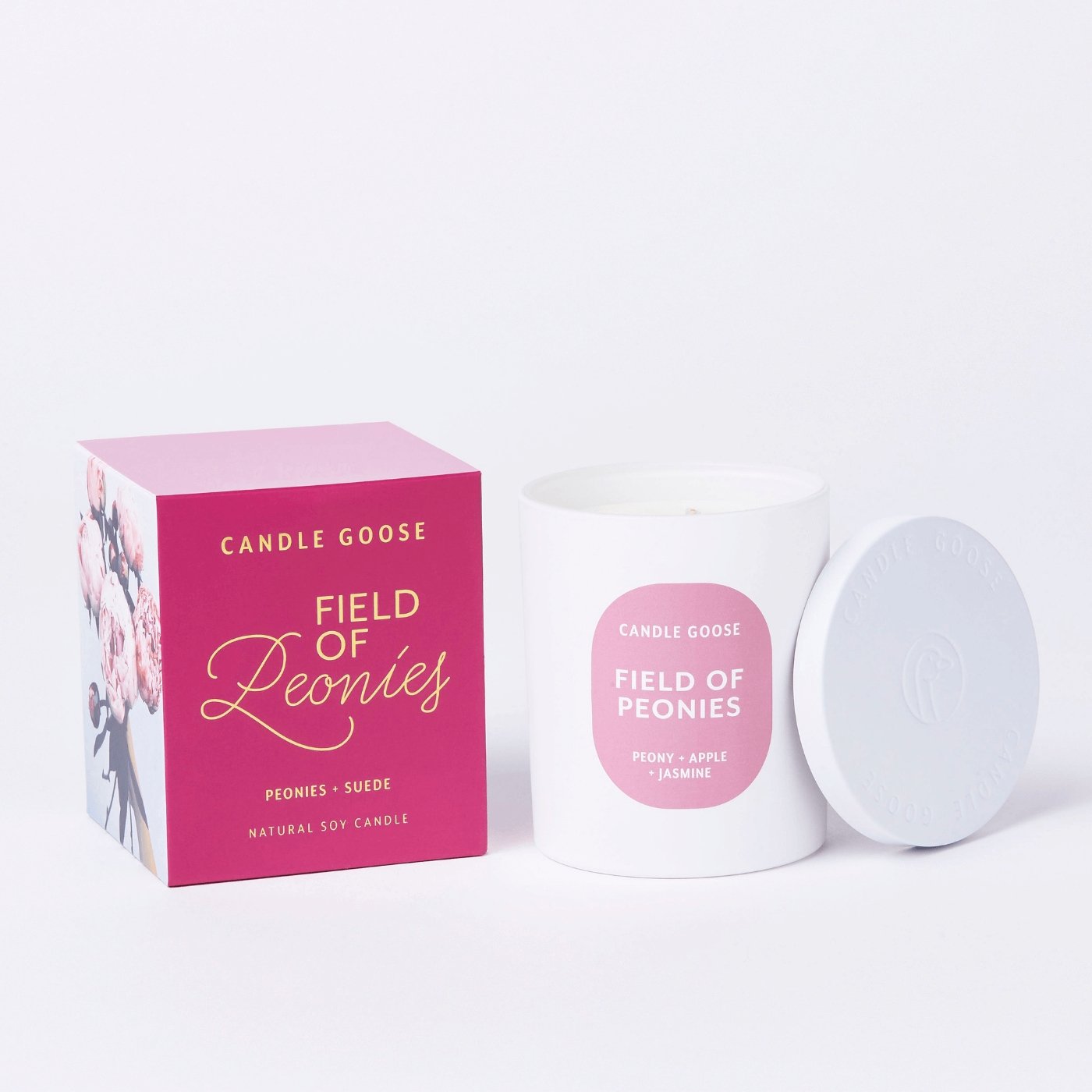 Field Of Peonies Hand Poured Soy Wax Candle - 300g -The Mountain Merchant -Candle Goose
