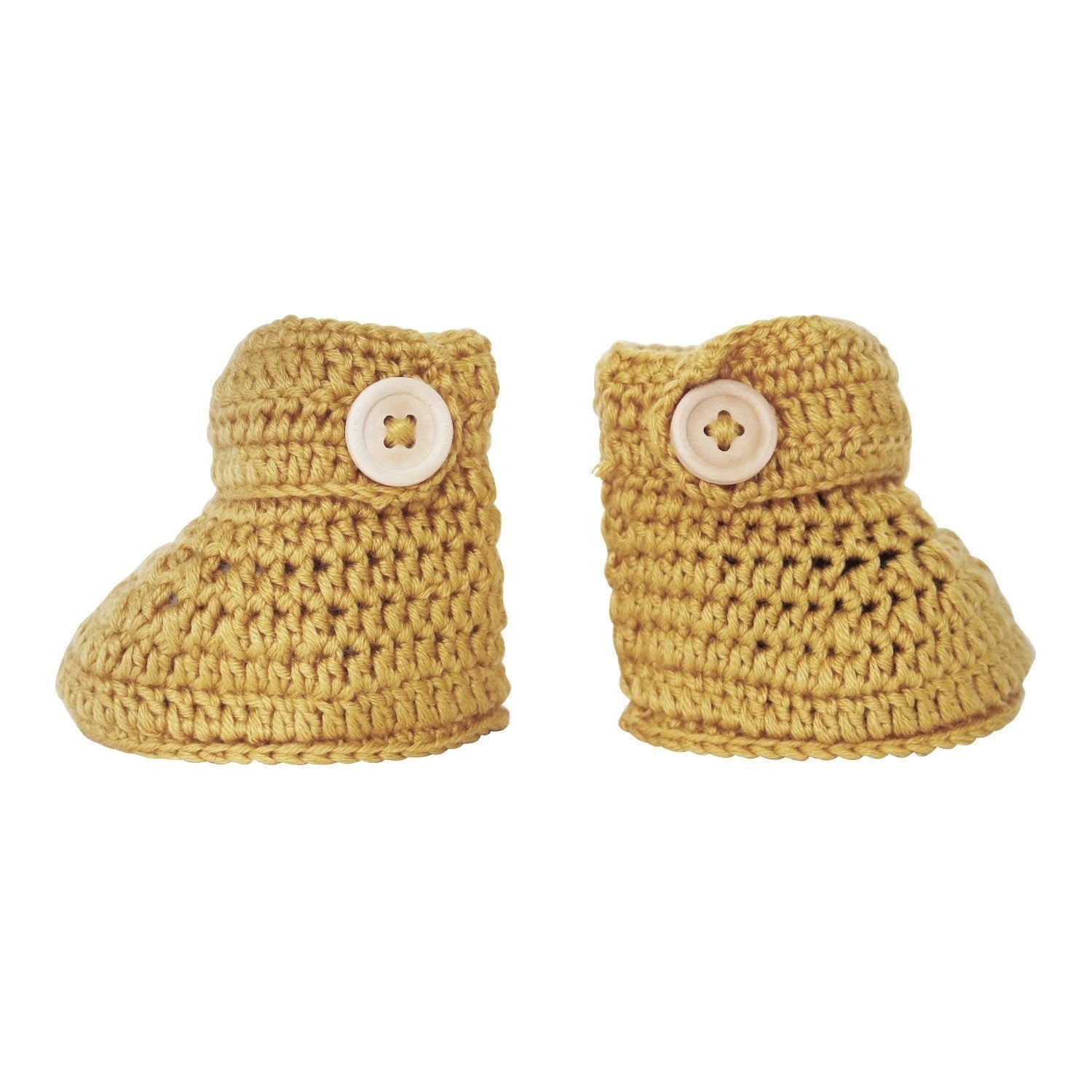Handmade Crochet Bonnet & Bootie Set - Turmeric -The Mountain Merchant -OB Designs