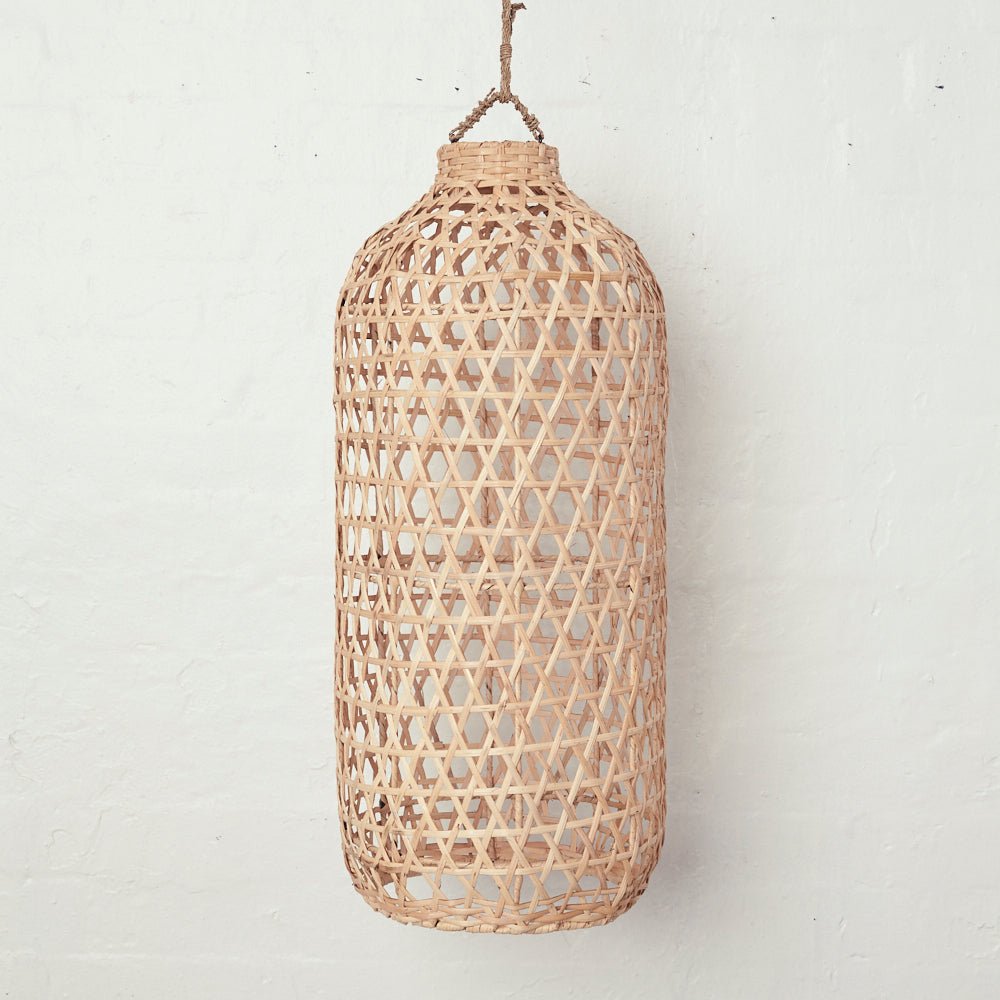 Handwoven Bamboo Tall Light Shade - Natural -The Mountain Merchant -Inartisan