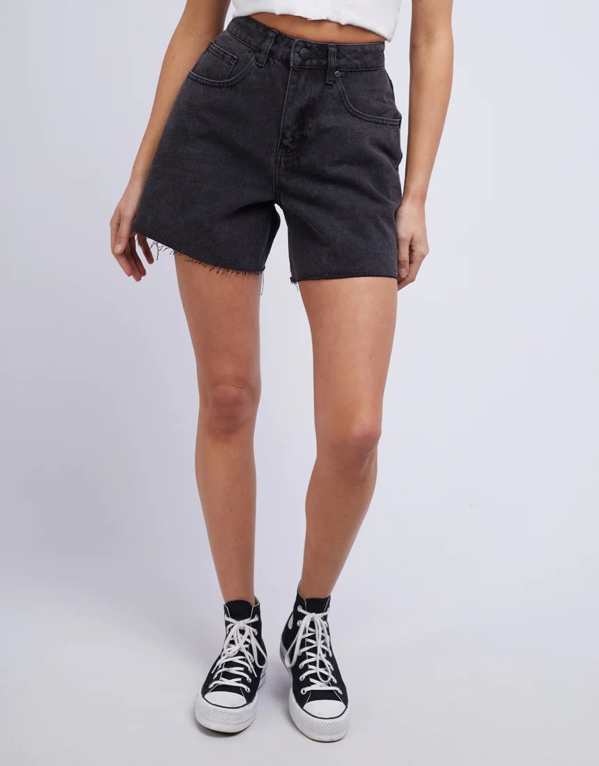 Casual women's shorts -Harley Bermuda Short - Washed Black -The Mountain Merchant -All About Eve