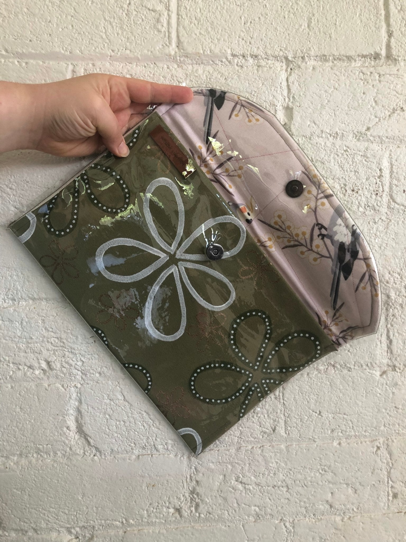 Ipad Pouch - Olive Floral -The Mountain Merchant -Willow & Hide