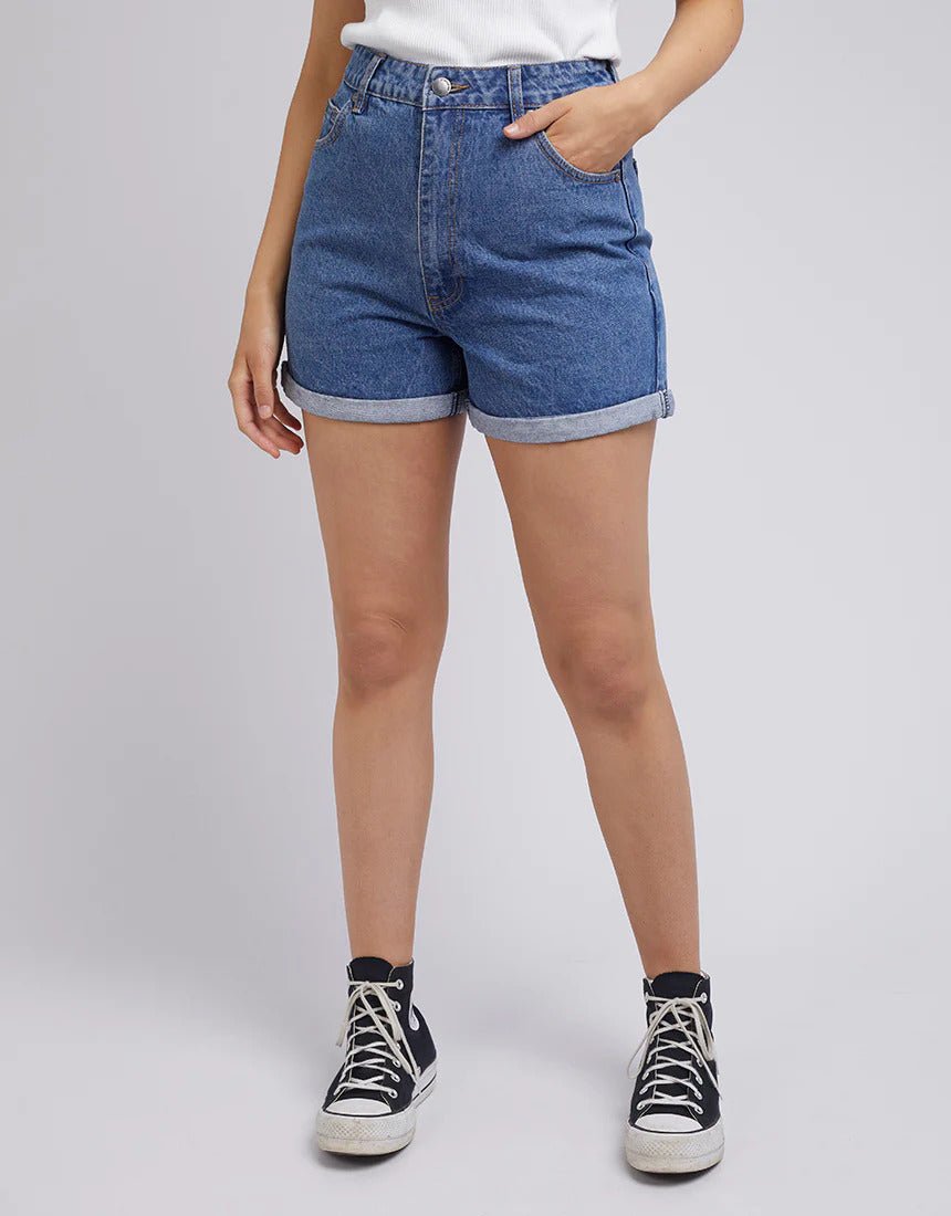 Women's denim shorts -Morgan Denim Mom Short - Light Blue -The Mountain Merchant -All About Eve