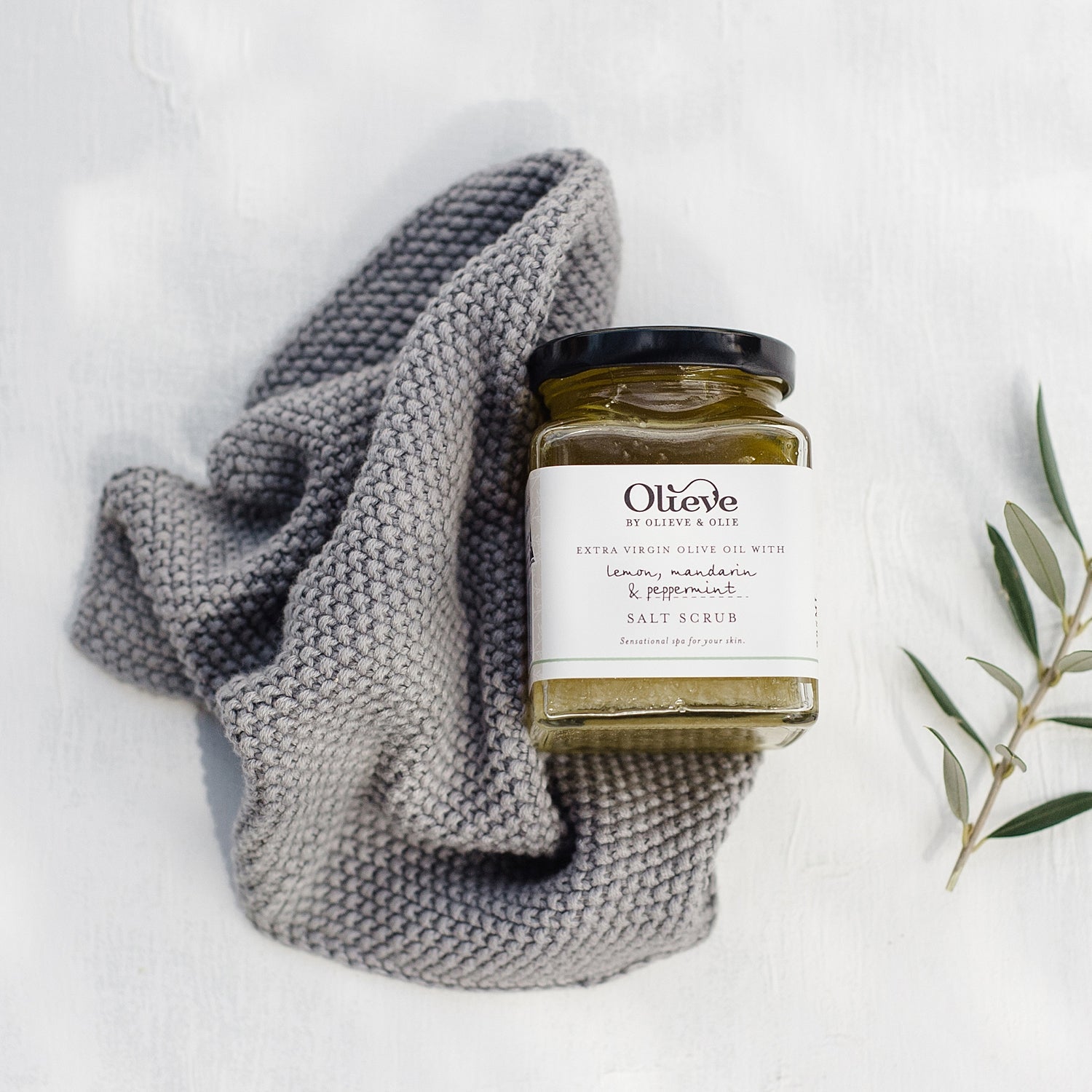 Salt Scrub Jar - Lemon | Mandarin | Peppermint -The Mountain Merchant -Olieve & Olie