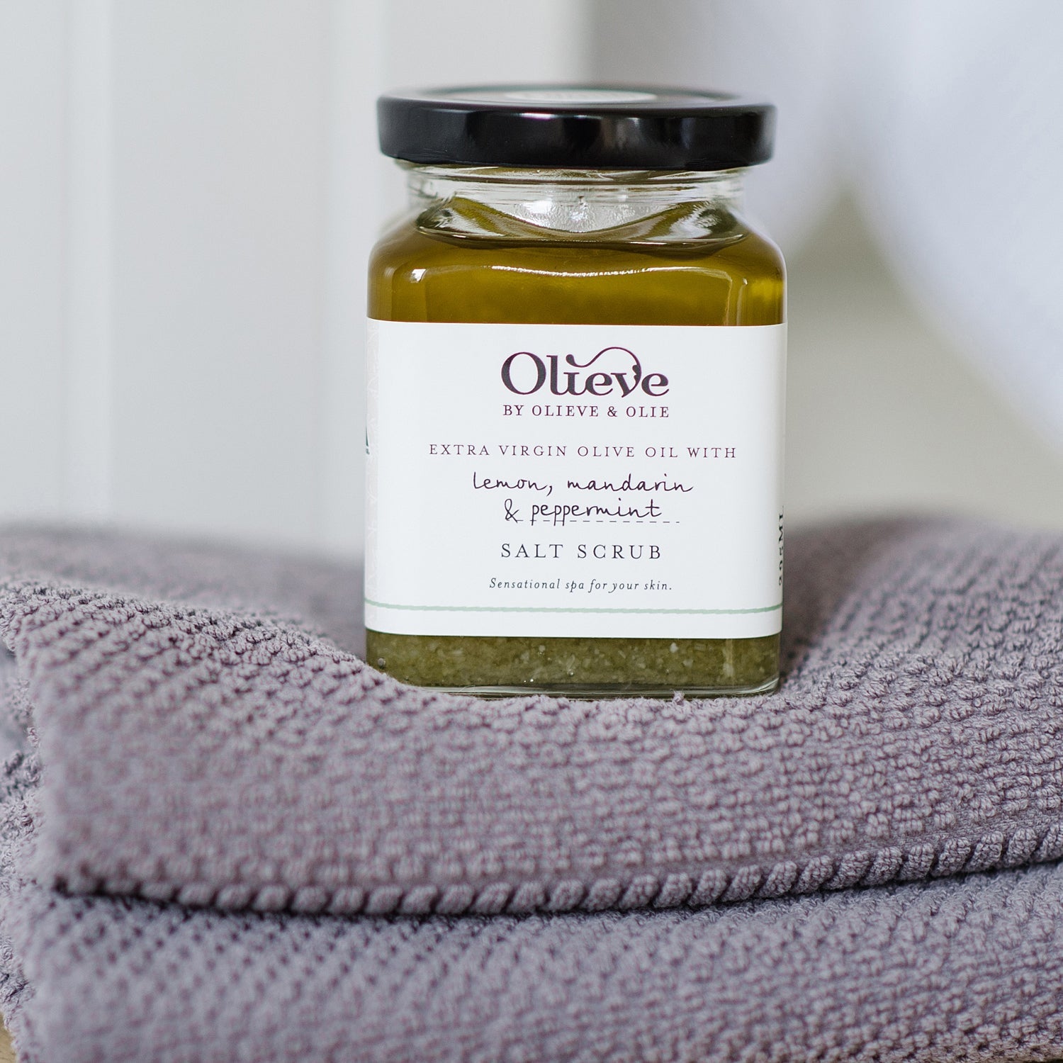 Salt Scrub Jar - Lemon | Mandarin | Peppermint -The Mountain Merchant -Olieve & Olie