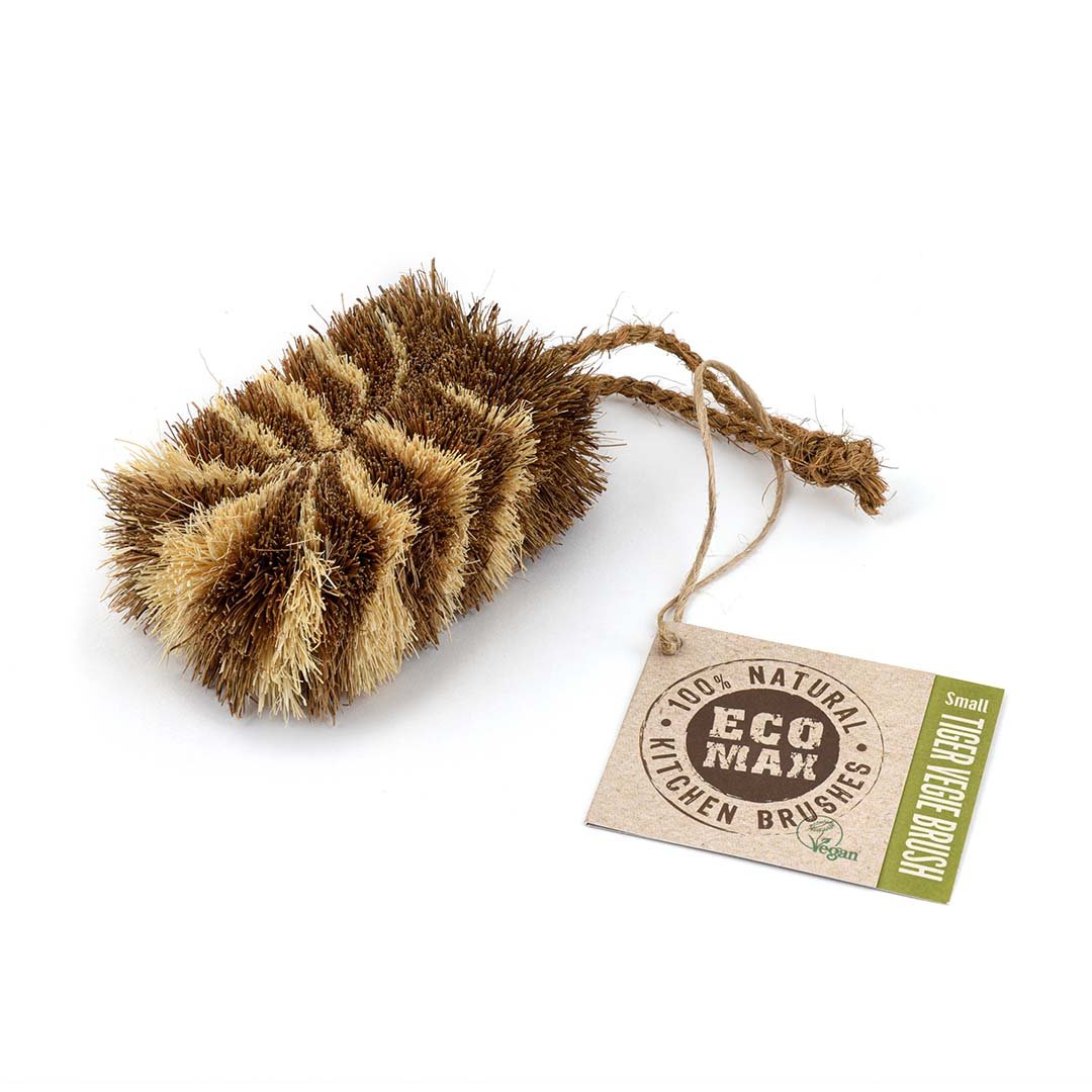 Small Tiger Vegetable Brush - 100% Natural Coconut Fibre -The Mountain Merchant -Import Ants