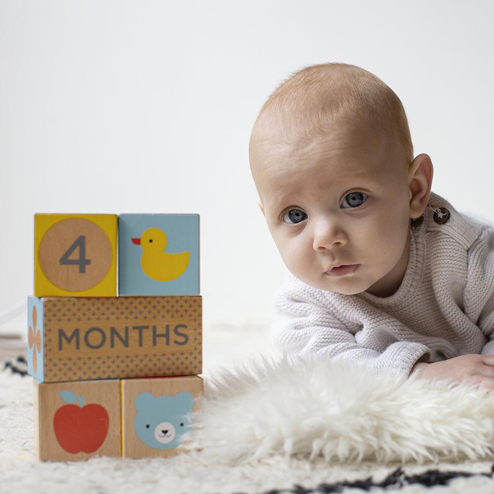 Wooden Baby Milestone Blocks -The Mountain Merchant -Petit Collage